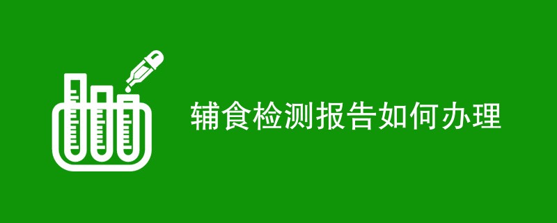 2024年最新辅食检测报告办理流程