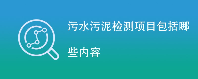 污水污泥检测项目包括哪些内容