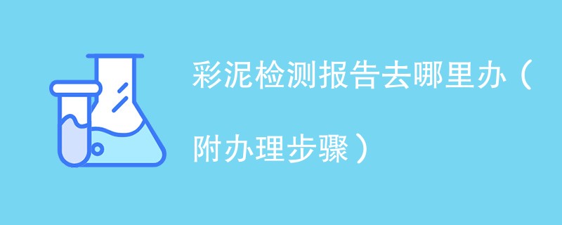 彩泥检测报告去哪里办（附2024办理步骤）